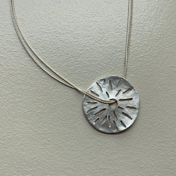 Sand Dollar Pendant on Chain - Picture 1 of 5